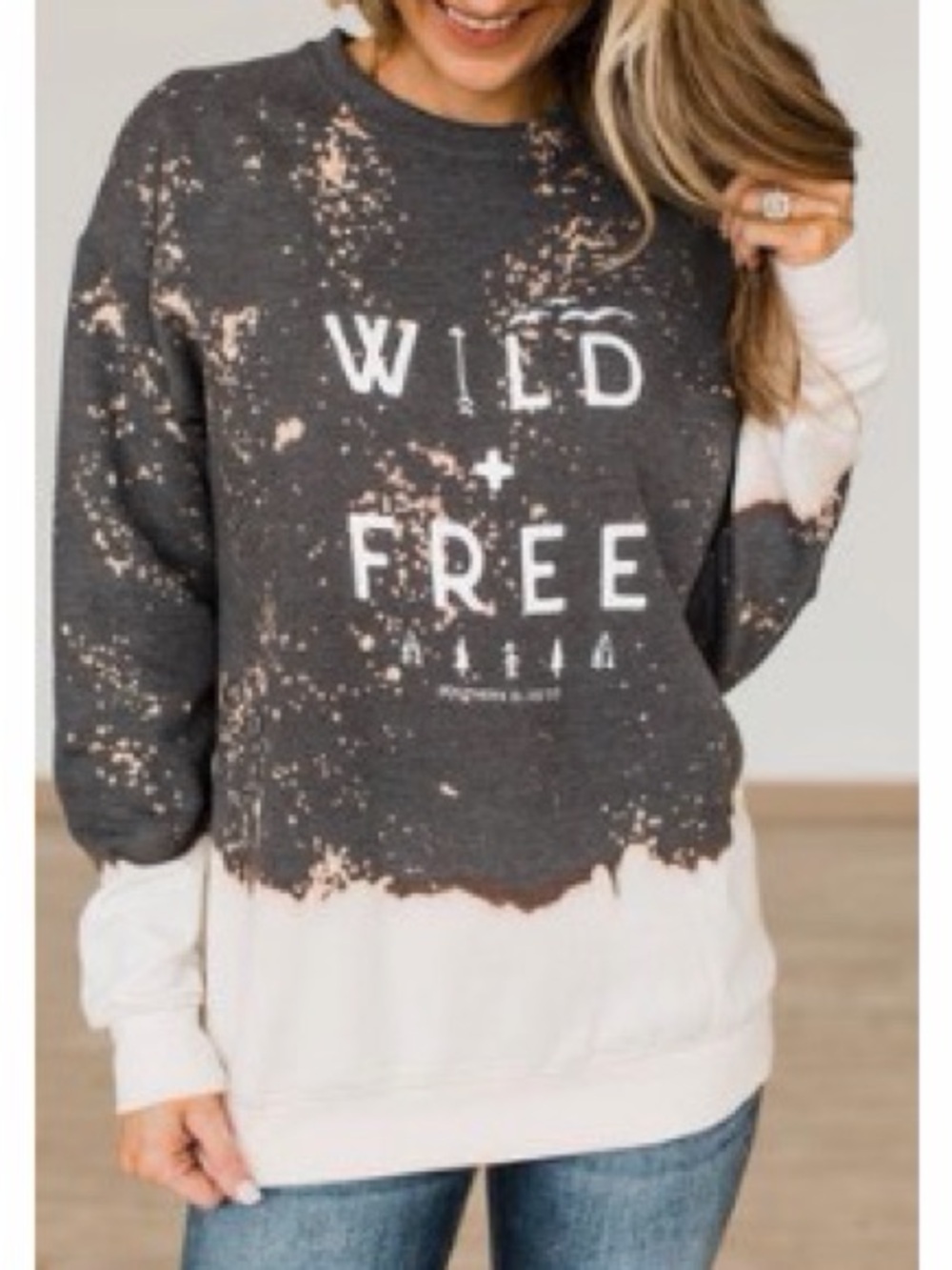 Wild and free crew neck sweatshirt